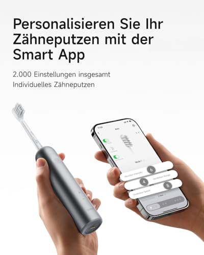 Laifen Wave elektrische Zahnbürste, Oszillation & Vibration elektrische Schallzahnbürste mit 3 Bürstenköpfen, IPX7 Wasserdicht Reisezahnbürste (Aluminium Geschenkbox-Version) – Bild 5