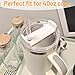 Fabenyok 40 OZ Tumbler Lid Replacement Fit for Stanley Cup, 2 Pack Clear Replacement Lids Fit for Stanley Travel Tumbler, Spill Proof Tumbler Covers for Stanley Cup Accessories (Clear - White)