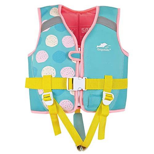 Gogokids Chaleco de Natación para Niños, Chaleco de Natación para Niños Pequeños para Aprender a Nadar, Chaleco de Entrenamiento para Niños con Cinturón de Seguridad Ajustable para 2-6 Años
