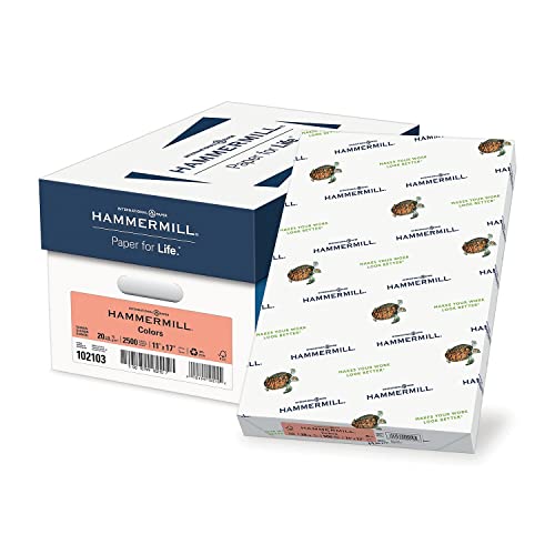 Image of Hammermill Colors Salmon, 20lb, 11 inch x 17 inch, Ledger, 5500 Sheets /5 Ream Case(102103C)