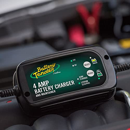 Battery Tender 4 Amp Car Battery Charger And Maintainer: Switchable 6V / 12V, Automotive Battery Charger And Maintainer For Cars, Trucks, And Suvs, Lead Acid & Lithium Battery Charger - 022-0209-Bt-Wh #TOP5