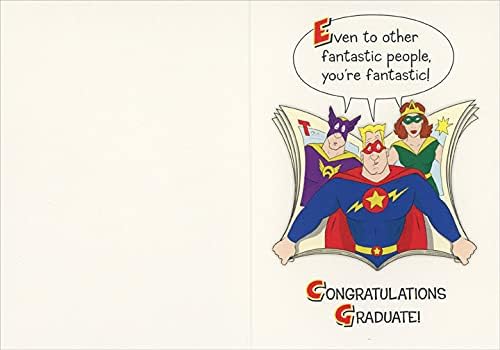Designer Greetings Three Comic Book Heros Funny/Humorous Graduation Congratulations Card
