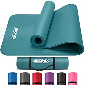 Bionix Premium Printed Yoga Mat – Thick Exercise Foam NBR with Non Slip Large Surface & Carry Straps | Perfect for Pilates Gymnastics Fitness Workout Home Gym Training Equipment | Best For Men Women