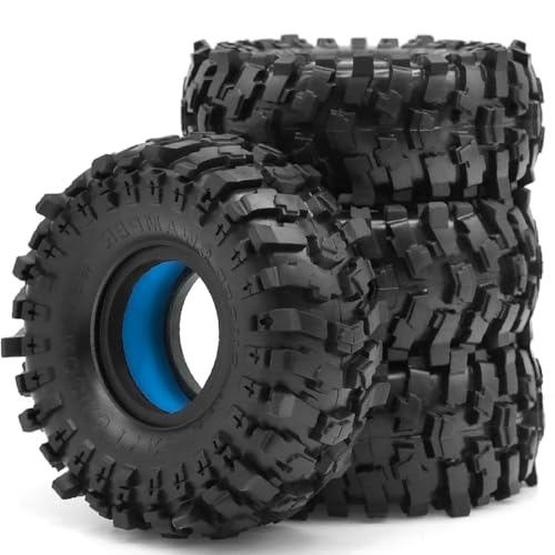 Roue en Métal pour Crawler RC pneu caoutchouc bleu 1/10 jante beadlock