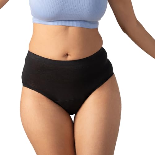 Image of Mahina Modal Period Panty for Girls & Women - Black, No Pads Required, Mid-Waist, Reusable, Leakproof, No Rashes