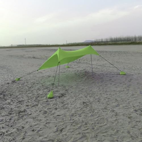 Protección solar UPF 50+ en la playa con esta tienda de campaña azul portátil 8