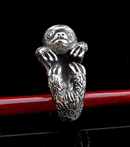 Sterling Silver Sloth Ring, Sloth Gifts, Sloth Jewelry, Silver Ring Sloth, Animal Wrap Ring, Best Gift For Her, Silver Cute Ring, Unique Jewelry, Animal Jewelry #TOP2