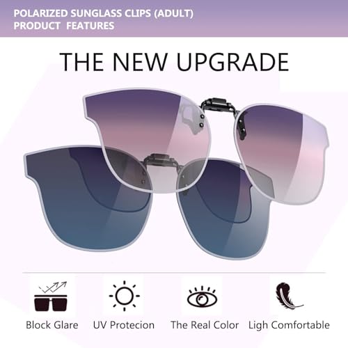 Image of Flip-Up Clip-On Polarized Sunglasses, UV Protection