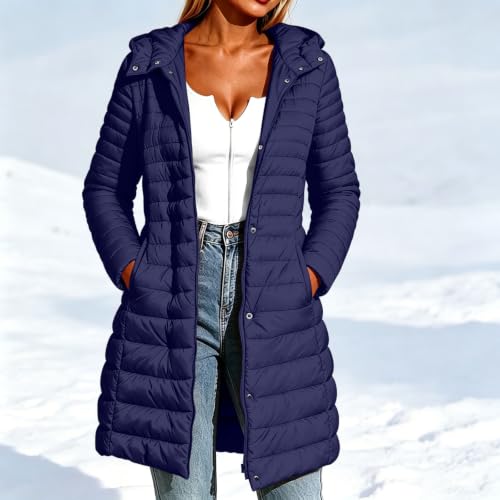 YRAETENM Winter Coats for Women Mid Length Lightweight Down Quilted Jackets - image 2