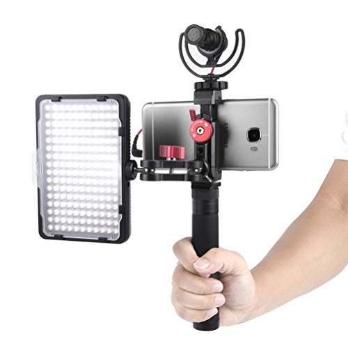 Zecti Smartphone Video Rig Adjustable Camera Rig for Phone Filmmaking with Cold Shoe Mount fit Samsung and Most Phones within 7-inch Screen