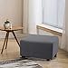 Flamingo P Stretch Ottoman Slipcovers Rectangle Storage Protect Covers for Living Room Removable Footstool Footrest Covers (Charcoal Gray, Large)