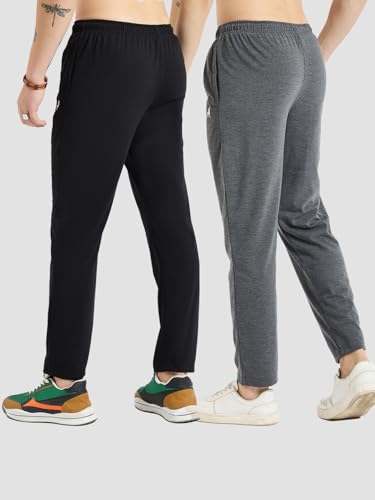 Image of Modeve Men Solid Cotton Blend Track Pant for Summer Pack of 2