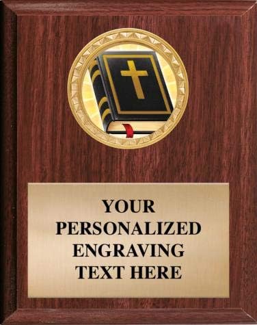 Las placas de la Biblia son un gran premio y trofeo. Puedes añadir tu propio grabado gratis.