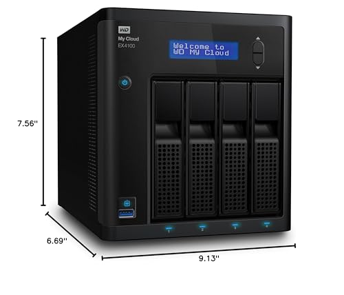 Image of WD 56TB My Cloud EX4100 Expert Series 4-Bay Network Attached Storage - NAS - WDBWZE0560KBK-NESN