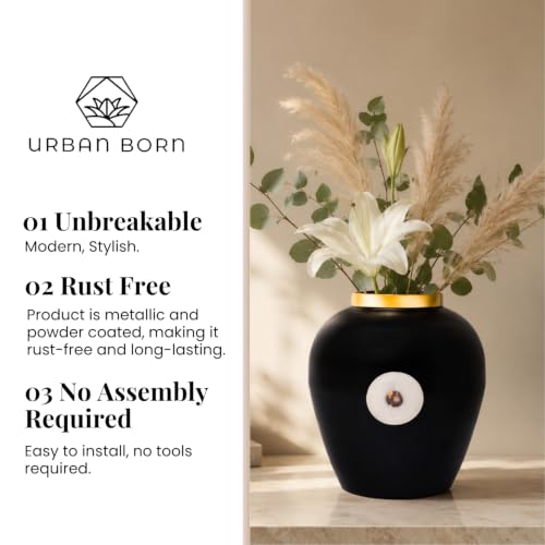 Image of Urban Born Vases For Living Room Corner |Big Vases For Elegant Home Decoration |Home Decor Flower Vase Iron |Fresh or artificial Metal Flower Vase Stand For Dining Table, Bedroom, Office, Wedding Gift