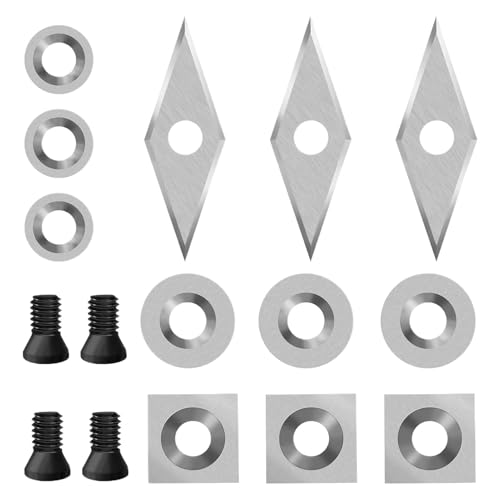 Dranng Outils de tournage du bois en carbure pour tour,outils de tour - Outil d'insertion de carbure de tournage sur bois - Les fraises indexables en carbure de tungstène insèrent des carrés ronds