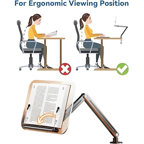 Image of Sunchhaya Transparent Acrylic 360 Rotating Reading Stand Adjustable Height Book Holder | Multi-Angle Ergonomic Desk Stand for Reading | Foldable Clear Book Stand for Study & Office (R87)