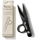 YLaziion 4.5-Inch Thread Snips – Black Titanium Sewing Scissors with Adjustable Screw, All-Steel Spring Nippers for Fabric, Embroidery & Quilting | Sharp Thread Cutter with Rubber Blade Cover