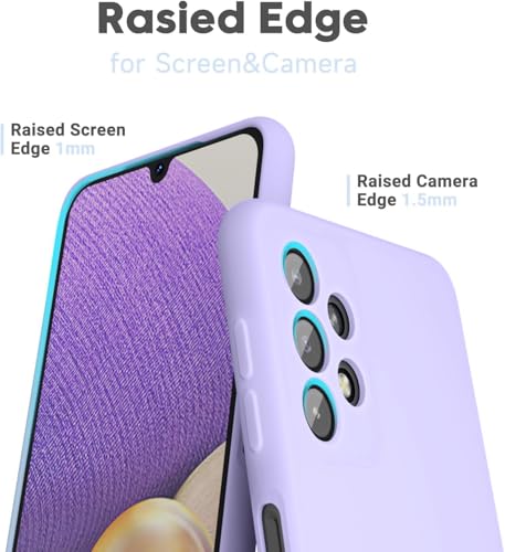 Image of DIZORO Microfiber Candy Case Compatible for Samsung Galaxy A32 4G Shockproof Slim Back Cover Liquid Silicone Bumper Camera Protective Phone Cover (Purple)