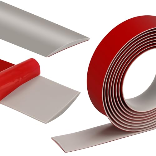 Tapajuntas Suelo Adhesivo Tira de Umbral 300cm*4cm Tiras de Transición de Piso para Cocina Sala de Estar o Baño para Borde Unir Huecos Puertas Alfombras Baldosas(Gris, 300cm*4cm)