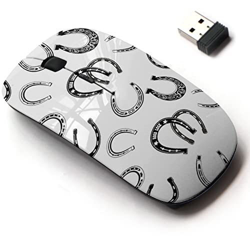 2.4G Wireless Mouse with Cute Pattern Design for All Laptops and Desktops with Nano Receiver - Horse Shoe icon