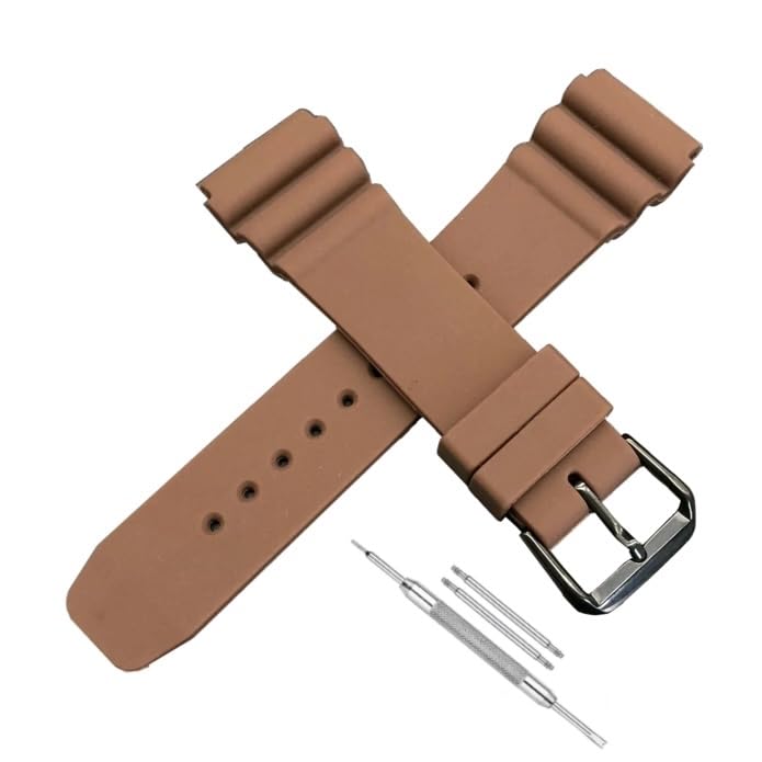 Image of Lineon 22mm Silicone Soft Watch Strap Compatible With CASIO DURO MDV106, MDV-10 with Tool and Pins