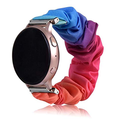Magwei Band Compatible with Samsung Galaxy Watch Active/Active2 40mm/44mm, Scrunchie Wristband Replacement Compatible for Galaxy Watch 42mm/Gear S2 Classic/Gear Sport Smart Watch (Rainbow)