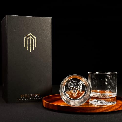 Image of Melbify Plain Wolf Whiskey Glass Gift Set | 4 pcs Set | 300 ML | Ultra-Premium | Imported | Luxurious | Ideal for Wedding Gifts, Anniversary, VIP and Corporate Gifts