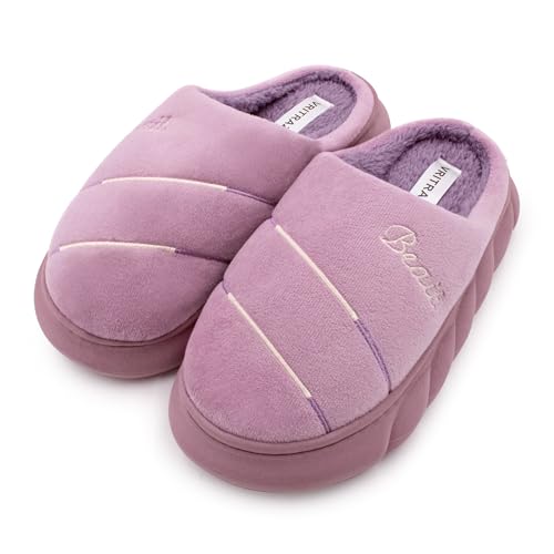 Image of VRITRAZ Women's Comfort Slip On Closed Toe Warm Winter House Clog Indoor Slipper