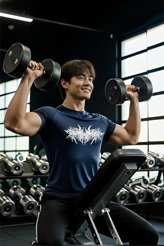 Image of Men Polyster Lycra Printed Half Sleeves Compression T-Shirt for Gym
