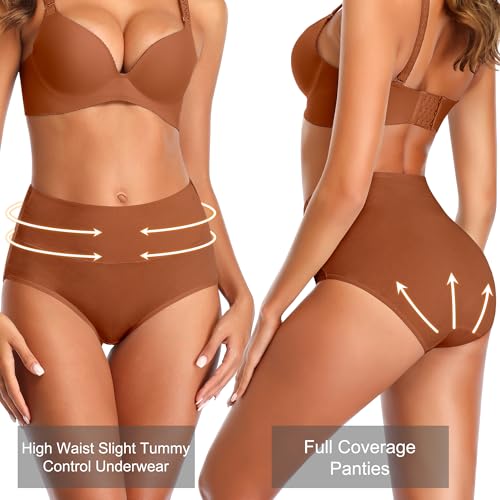 Image of High Waisted Postpartum Underwear Womens Cotton Underwear Soft Breathable Full Coverage Stretch Panties Multipack
