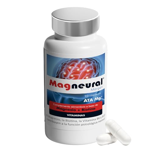Magneural® de Margan Biotech, 90 Cápsulas | Acetil Taurinato de Magnesio | Bisglicinato de Magnesio | Vitaminas del Grupo B (B1, B2, B3, B6, B9, B12) + Biotina