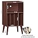 Lerliuo Record Player Stand, Walnut Turntable Stand Holds up to 160 Albums, Mid-Century Vinyl Storage Cabinet Table with Solid Wood Legs, Record Player Holder Dispaly Shelf for Bedroom Living Room