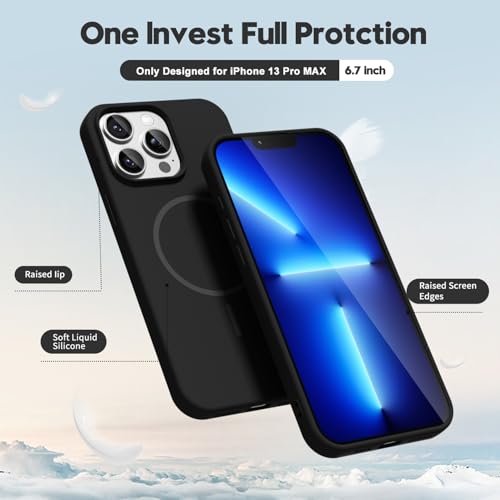 Coque silicone iPhone 13 Pro Max magnétique fine noir protection - 4