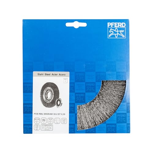 Image of PFERD POS Round Brush Wide Untwisted RBU | Diameter 200 x 25 x Variable Bore Steel Wire Diameter 0.30 | 43701259 - for The Grinding Stand