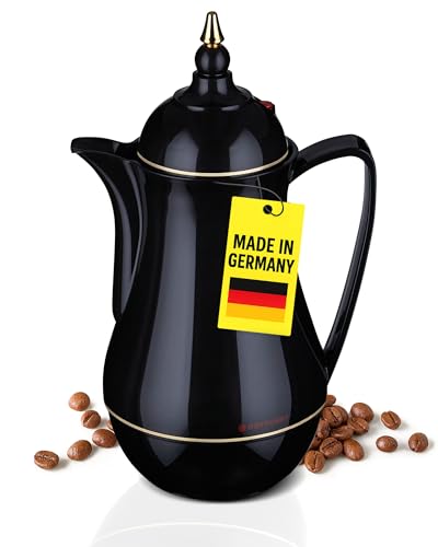 ROTPUNKT Isolierkanne 1L - Premium Kaffekanne Made in Germany I Hält bis zu 24 Std heiß I Warmhaltekanne für Kaffee und Tee (Sema 911, Black Gold) ROTPUNKT Isolierkanne 1L - Premium Kaffekanne Made in Germany I Hält bis zu 24 Std heiß I Warmhaltekanne für Kaffee und Tee (Sema 911, Black Gold)