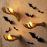 Gerrii 3 Pack Halloween Skeleton Hands Wall Decor, Life-size Gothic
