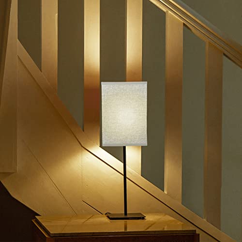Square Lampshade Cloth Lampshade Cover Natural Linen Lamp Holder Lampshade Replacement for Table Lamp and Floor Light (Light Grey) - Thumbnail 7