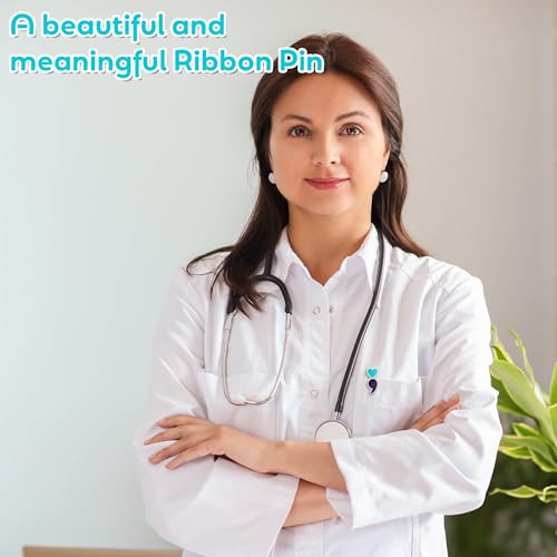 30Pcs Suicide Prevention Awareness Ribbon Pin, Semicolon Mental Health Suicide Prevention Awareness Lapel Pins, Suicide Awareness Bulk Metal Purple and Teal Ribbon Pin Souvenir Series Gifts 5