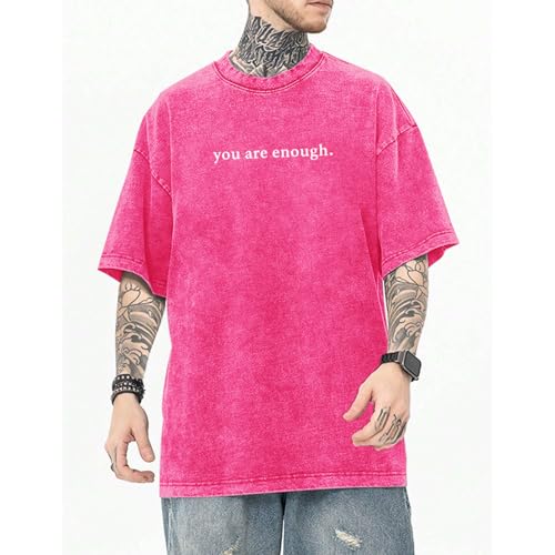 Image of Dear Person Behind Me Shirt You are Enough Tshirts for Men Oversized Inspirational Positive Tees Vintage Graphic Tops