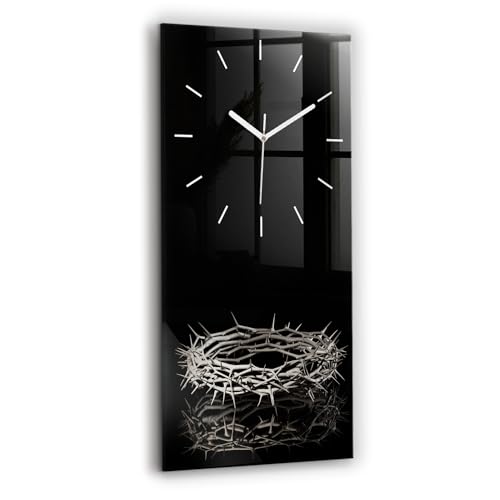 Reloj de vidrio de 30x60cm Sacroarte silencioso para pared de cocina con diseño de la Biblia 2