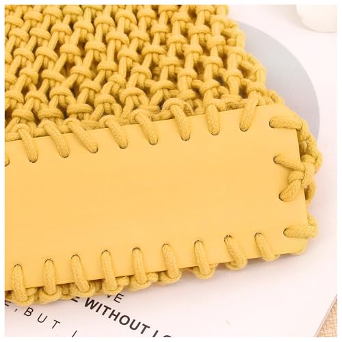 Image of Naimo Straw Beach Bag Woven Rattan Shoulder Bag Fishing Net Handbag Cotton Rope Tote Summer Crochet Hobo Bag