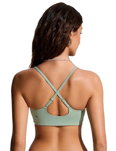 Image of CRZ YOGA D-DD Scoop Neck Bikini Tops | Removable Pads, Adjustable Spaghetti Straps, Swim, Bathing Suit Bra for Women