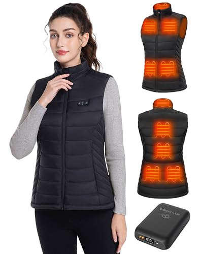Evonicc Heated Vest for Women Warming Womens Heated Vest with 7.4V 16000mAh Battery Pack Electric Heating Vests for Cycling Skiing