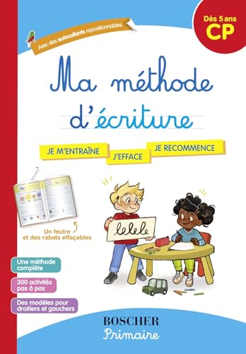  Ma méthode d\'écriture: Avec des autocollants repositionnables, 1 feutre et des rabats effaçables