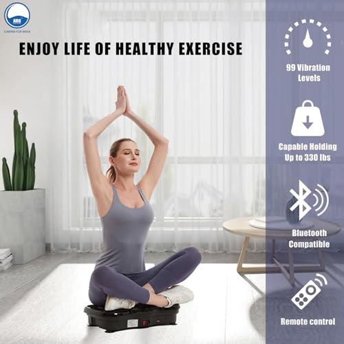 Image of ARG Healthcare Full Body Vibration Power Plate Mini Crazy Fit Machine for Weight Loss, Full Body Exercise, Improve Fitness & Flexibility, Tone Muscles, Calorie Burning, Display Control Panel
