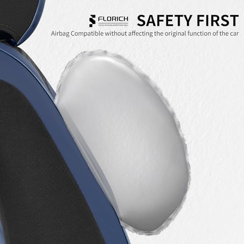 Image of FLORICH Leather Front Car Seat Covers Waterproof Durable Front Seat Protector for Cars Luxury Breathable Vehicle Seat Cover Interior Decoration Universal Fit for Most Car Truck SUV, Blue&Black