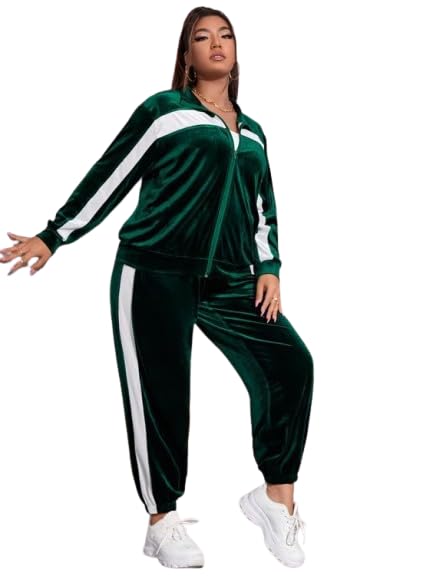 PATAKADEVI Velvet Track Suit for Winter-Wear in Green P | Solid Tracksuit Set with Full Sleeve Top & Jogger Bottoms | Comfortable Soft Velvet Fabric | Stylish Warm Winter Outfit for Girls & Women-image-12