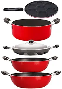 Nirlon Non-Stick 5 Piece Highly Durable PFOA Free Aluminium Combo Cooking Utensil Set