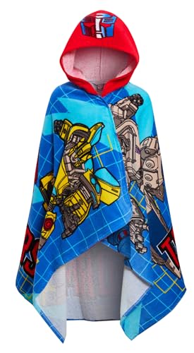 Transformers Toalla con capucha niños, Poncho para niños, toalla de playa 100% algodón, Toalla de baño de abejorro, envoltura para nadar